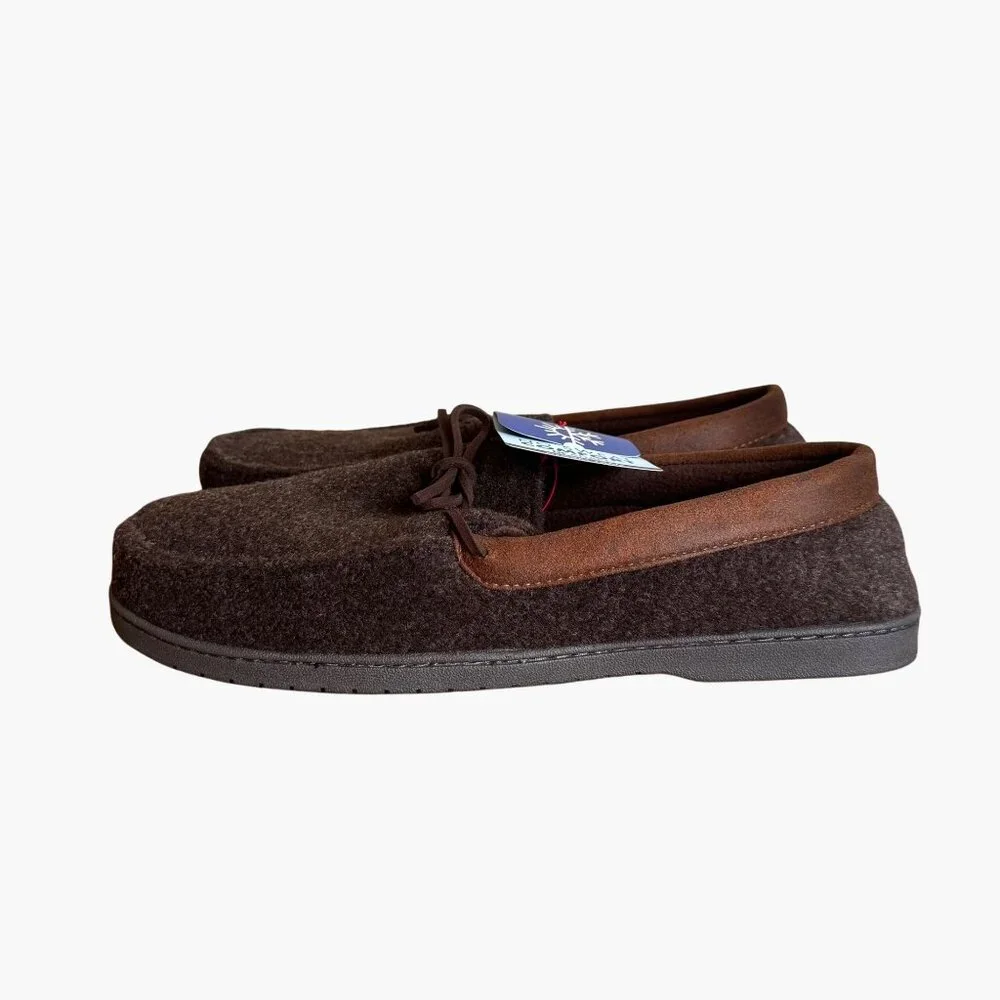 NEW Dluxe by Dearfoams Men's Moccasin Slippers - Size X-Large 13-14